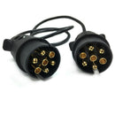 Car Caravan Tow 12V 7Pin Trailer Plug Socket Connector with 92CM Cable EU