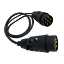 Car Caravan Tow 12V 7Pin Trailer Plug Socket Connector with 92CM Cable EU