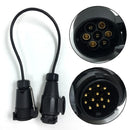 Waterproof Towbar Towing Plug Socket 7Pin to 13Pin Trailer Truck Electric EU