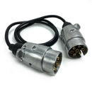 Car Trailer Truck 7Pin to 7Pin Plug Adapter Converter Tow Bar Socket Silver