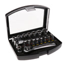 28 Pieces Multi-functional Mini Ratchet Wrench Socket Bit Set Repair Tools
