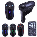 Car MP3 Music Player FM Transmitter Cigarette Lighter USB Charger Rotable Green LED