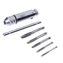 T-Handle Ratchet Tap Wrench with 5pcs M3-M8 Machine Screw Thread Taps Metric