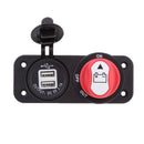 Car 50A Battery Disconnect Rotary Isolator Switch and Dual 5V 3.1A USB Ports