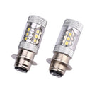 1 Pair High Power H6 80W 2828 16LED Headlight Kit 6500K HID White Motorcycle Bulbs Lamp