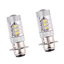 1 Pair High Power H6 80W 2828 16LED Headlight Kit 6500K HID White Motorcycle Bulbs Lamp