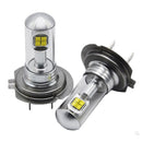 2pcs White H7 Universal Car Headlight DRL Fog Lamp LED Bulb Replacement