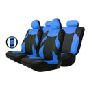 13 Pieces Black and Blue Automobile Universal Fit Car Seat Protector Covers