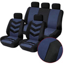 9 Pieces Universal Car Seat Backrest Headrest Cover Protector Black Blue