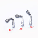 Car Motorcycle Chrome Plated Brass Wheel Tire Valve Extension Adaptor 45 Degree