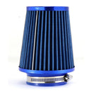 Blue 3'' Car Truck Turbo Cold Air Filter Round Cone High Flow