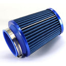 Blue 3'' Car Truck Turbo Cold Air Filter Round Cone High Flow