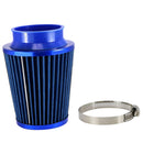 Blue 3'' Car Truck Turbo Cold Air Filter Round Cone High Flow
