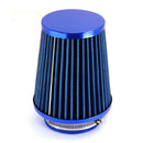 Blue 3'' Car Truck Turbo Cold Air Filter Round Cone High Flow