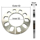 2 Pieces Aluminium 5-Hole Wheel Hub Spacer 8mm Thickness for Car Vehicles