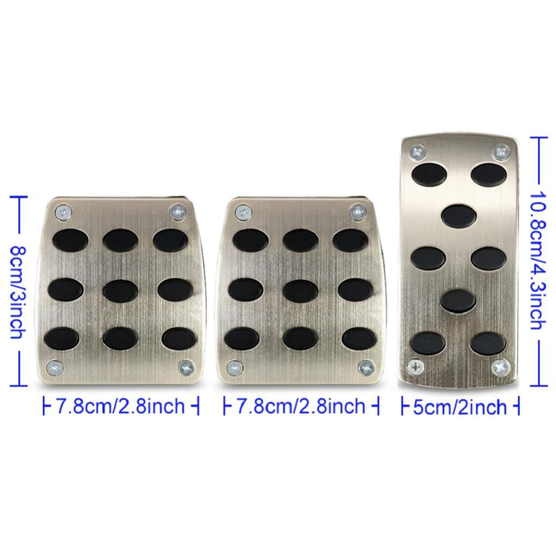 1 Set of 3 Pieces Non-Slip Manual Car Truck Brake Pedal Clutch Accelerator Pads