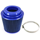 Blue 3'' 3.5'' 4'' Car Truck Turbo Cold Air Filter Round Cone High Flow