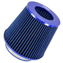 Blue 3'' 3.5'' 4'' Car Truck Turbo Cold Air Filter Round Cone High Flow