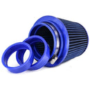 Blue 3'' 3.5'' 4'' Car Truck Turbo Cold Air Filter Round Cone High Flow