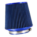 Blue 3'' 3.5'' 4'' Car Truck Turbo Cold Air Filter Round Cone High Flow