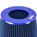 Blue 3'' 3.5'' 4'' Car Truck Turbo Cold Air Filter Round Cone High Flow