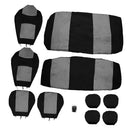 10PCS Car Interior Seat Headrest Cover Set Protector Mat Shield Grey+Black