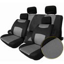 10PCS Car Interior Seat Headrest Cover Set Protector Mat Shield Grey+Black