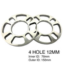 2 Pieces Universal Wheel Spacer 4 Hole 12mm thick Aluminum Wheel Adapters