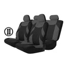 13pcs Car Interior Seat Headrest Cover Set Protector Mat Shield Gray & Black