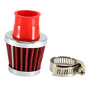 Red 1'' Car Truck Turbo Cold Air Filter Round Cone High Flow