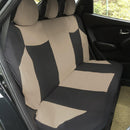 Set of 13 Breathable Car Seat Headrest Cover Set Anti-scratch Beige & Black