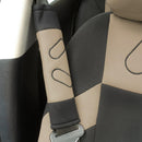 Set of 13 Breathable Car Seat Headrest Cover Set Anti-scratch Beige & Black