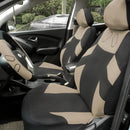 Set of 13 Breathable Car Seat Headrest Cover Set Anti-scratch Beige & Black