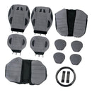 13 Pieces Universal Car Seat Backrest Headrest Cover Protector Grey Black