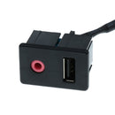 USB AUX Adapter Socket 3.5mm Jack Car Dashboard Extension Cable Connector