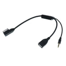 Car AMI To Audio 3.5mm Aux Male & USB Socket Adapter Cable For VW Audi