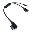 Car AMI To Audio 3.5mm Aux Male & USB Socket Adapter Cable For VW Audi