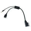 Car AMI To Audio 3.5mm Aux Male & USB Socket Adapter Cable For VW Audi