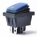 4 Pin On-Off Car Boat Lighted Rocker Toggle Switch Waterproof Blue