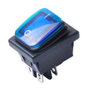 4 Pin On-Off Car Boat Lighted Rocker Toggle Switch Waterproof Blue