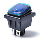 4 Pin On-Off Car Boat Lighted Rocker Toggle Switch Waterproof Blue