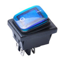 4 Pin On-Off Car Boat Lighted Rocker Toggle Switch Waterproof Blue