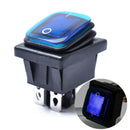 4 Pin On-Off Car Boat Lighted Rocker Toggle Switch Waterproof Blue