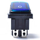 4 Pin On-Off Car Boat Lighted Rocker Toggle Switch Waterproof Blue
