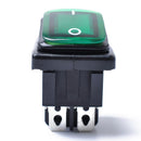 Green 4 Pin On-Off DPST Rocker Toggle Switch Push Button Car Boat Marine
