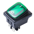 Green 4 Pin On-Off DPST Rocker Toggle Switch Push Button Car Boat Marine