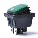Green 4 Pin On-Off DPST Rocker Toggle Switch Push Button Car Boat Marine