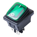 Green 4 Pin On-Off DPST Rocker Toggle Switch Push Button Car Boat Marine