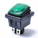 Green 4 Pin On-Off DPST Rocker Toggle Switch Push Button Car Boat Marine