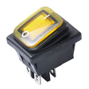 Yellow 4 Pin 2 Position Rocker Toggle Switch for Car Truck Boat Motorhome